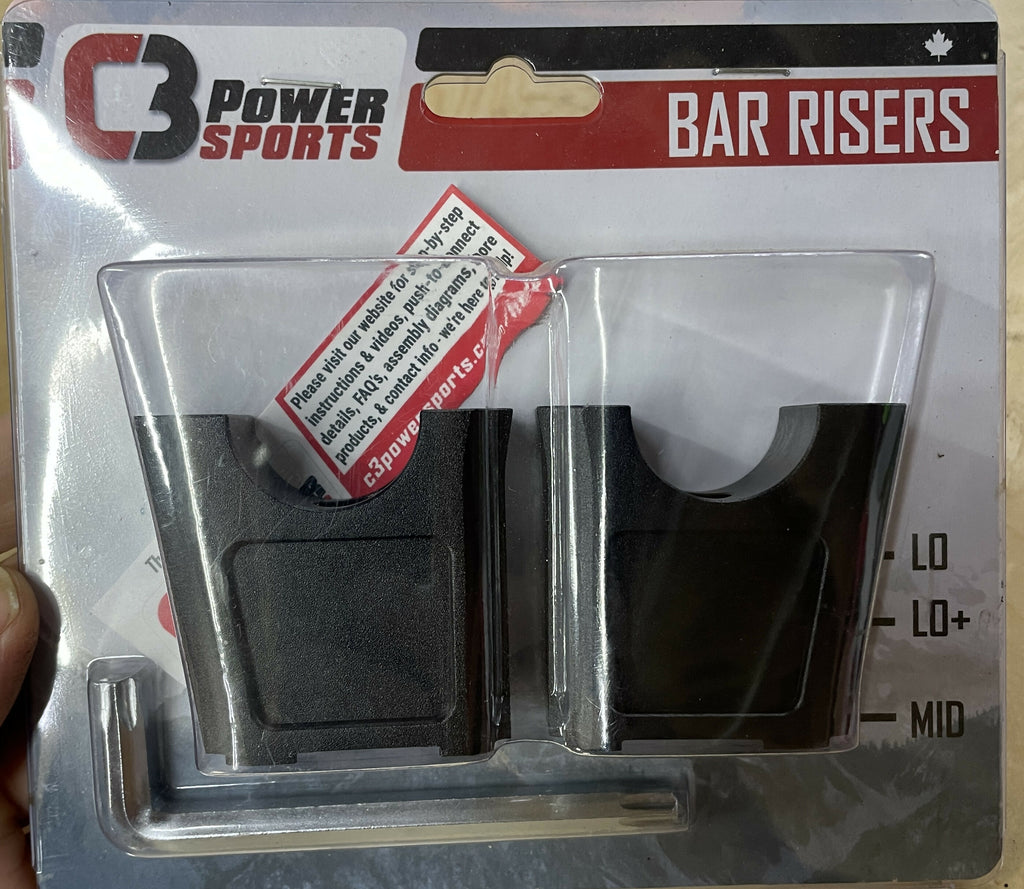 C3 Power Sports bar risers packaging with clear window